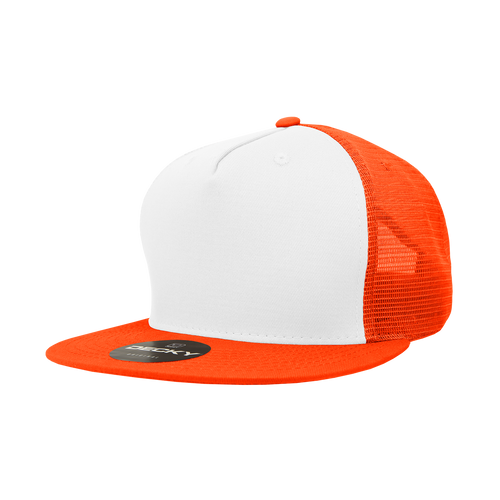 5 Panel High Profile Structured Cotton Blend Trucker