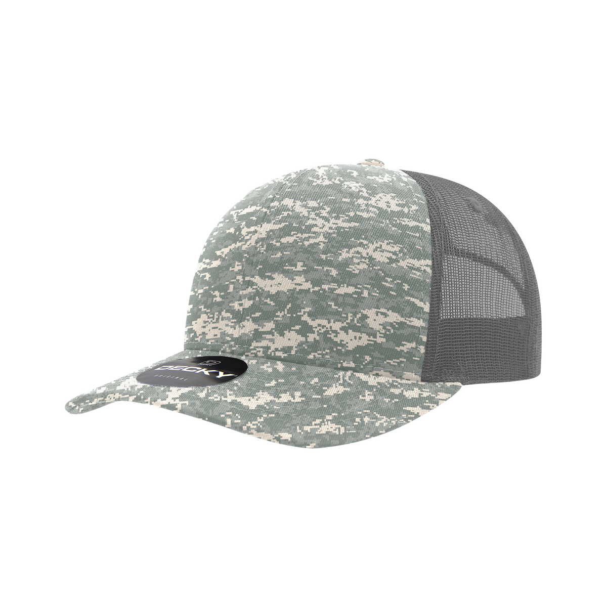 6 Panel Mid Profile Structured Camo Trucker