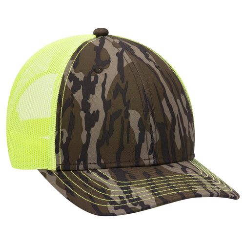 OTTO CAP® Mossy Oak® Camouflage 6 Panel Low Profile Mesh Back Trucker Hat