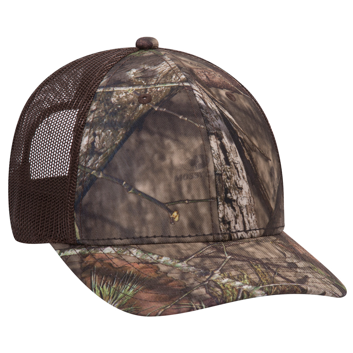 OTTO CAP® Mossy Oak Camouflage 6 Panel Low Profile Mesh Back Trucker Hat
