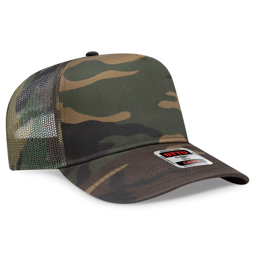 OTTO CAP® Camouflage 5 Panel Mid Profile Mesh Back Trucker Hat