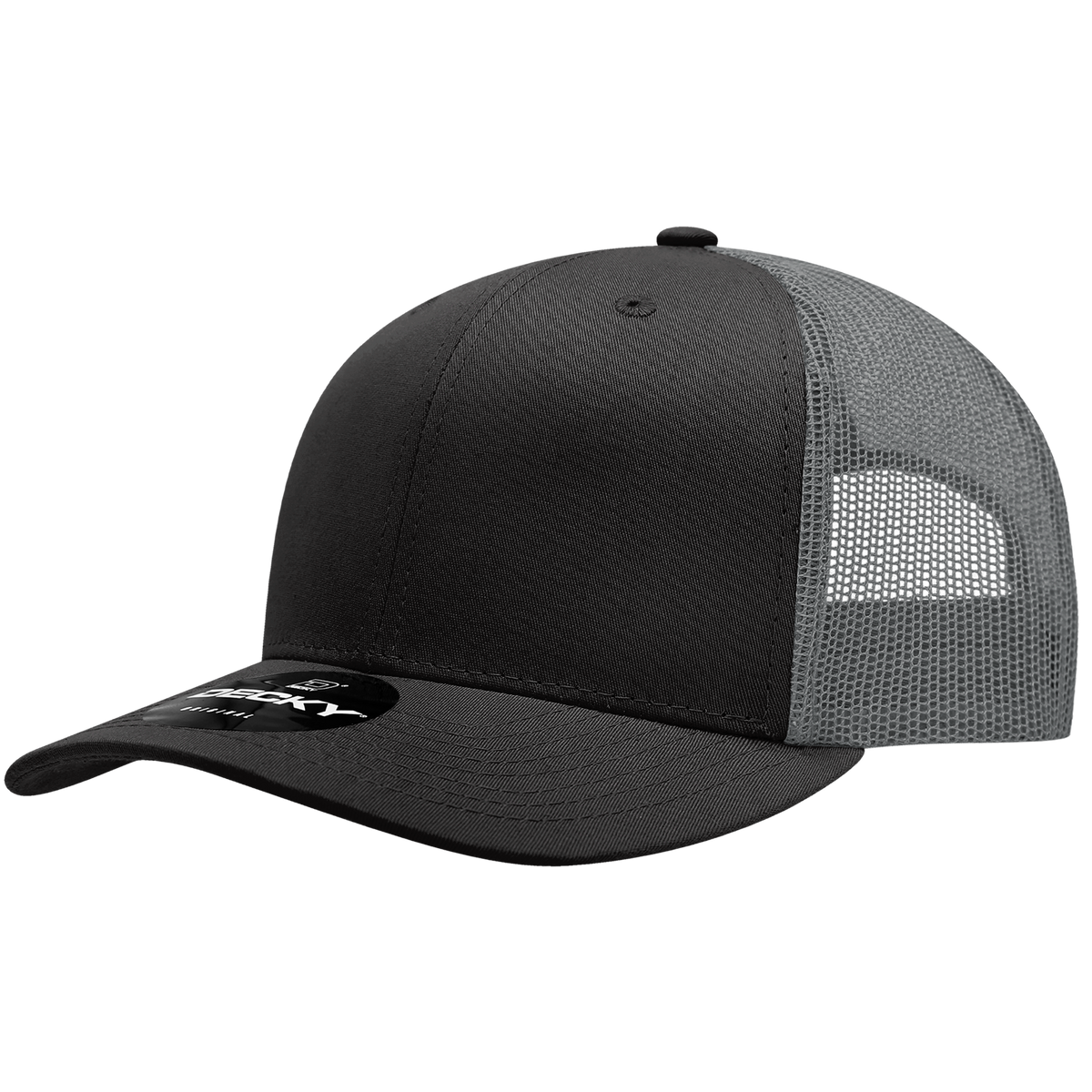 6 Panel Mid Profile Structured Cotton Blend Trucker