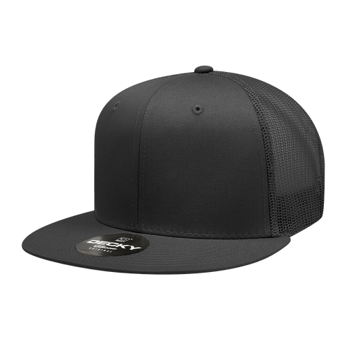 6 Panel High Profile Structured Cotton Blend Trucker
