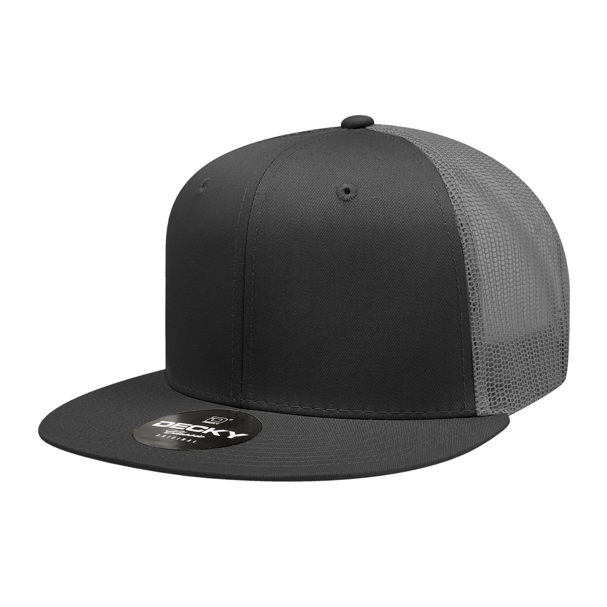 6 Panel High Profile Structured Cotton Blend Trucker