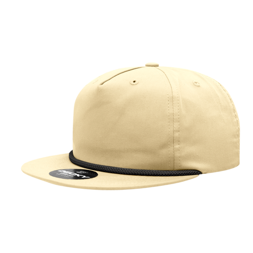 5 Panel High Profile Relaxed Cotton Blend Rope Hat