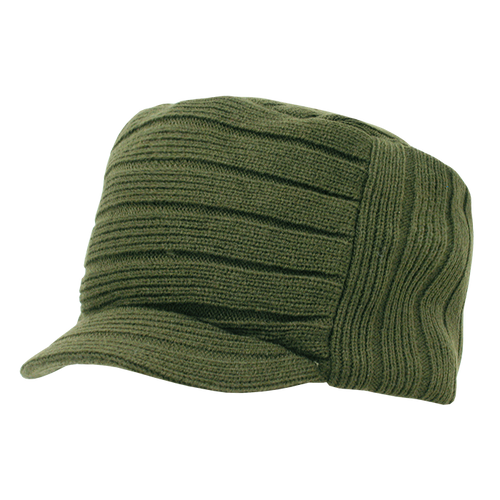 Knitted Flat Top Cap w/ Visor