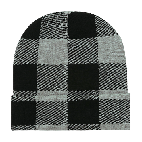 Long Plaid Beanie
