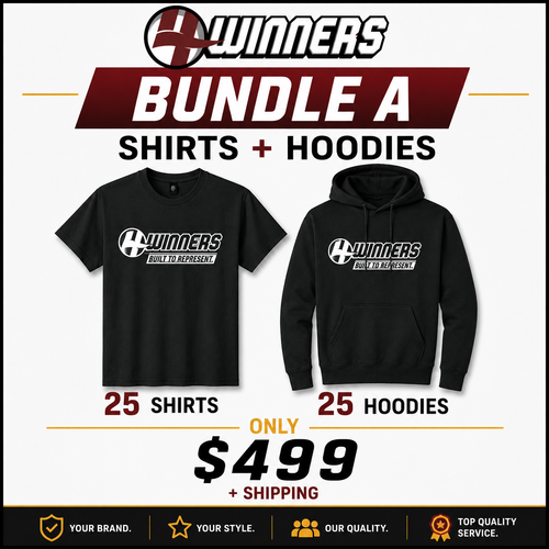 Bundle A | 25 Shirts + 25 Hoodies | $499 + Shipping