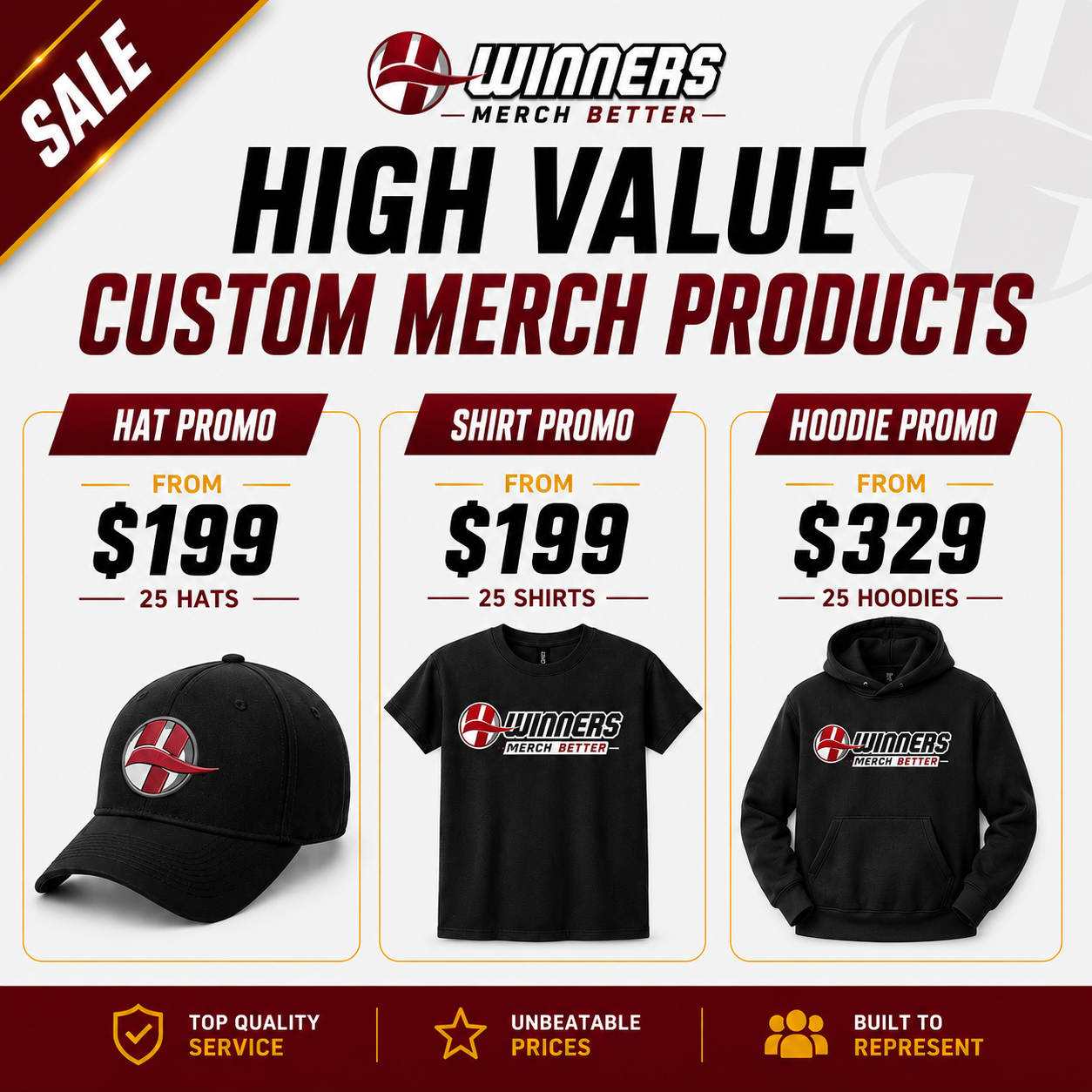 25 Custom T-Shirts | Your Logo | $199