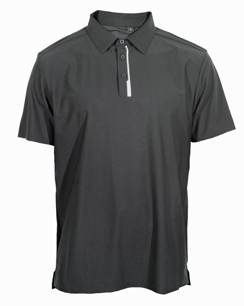 GOLeisure Performance Polo, black, front view