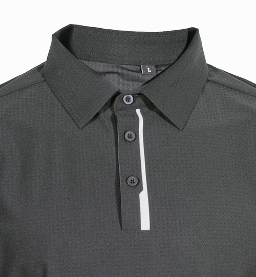GOLeisure Performance Polo collar and button placket detail