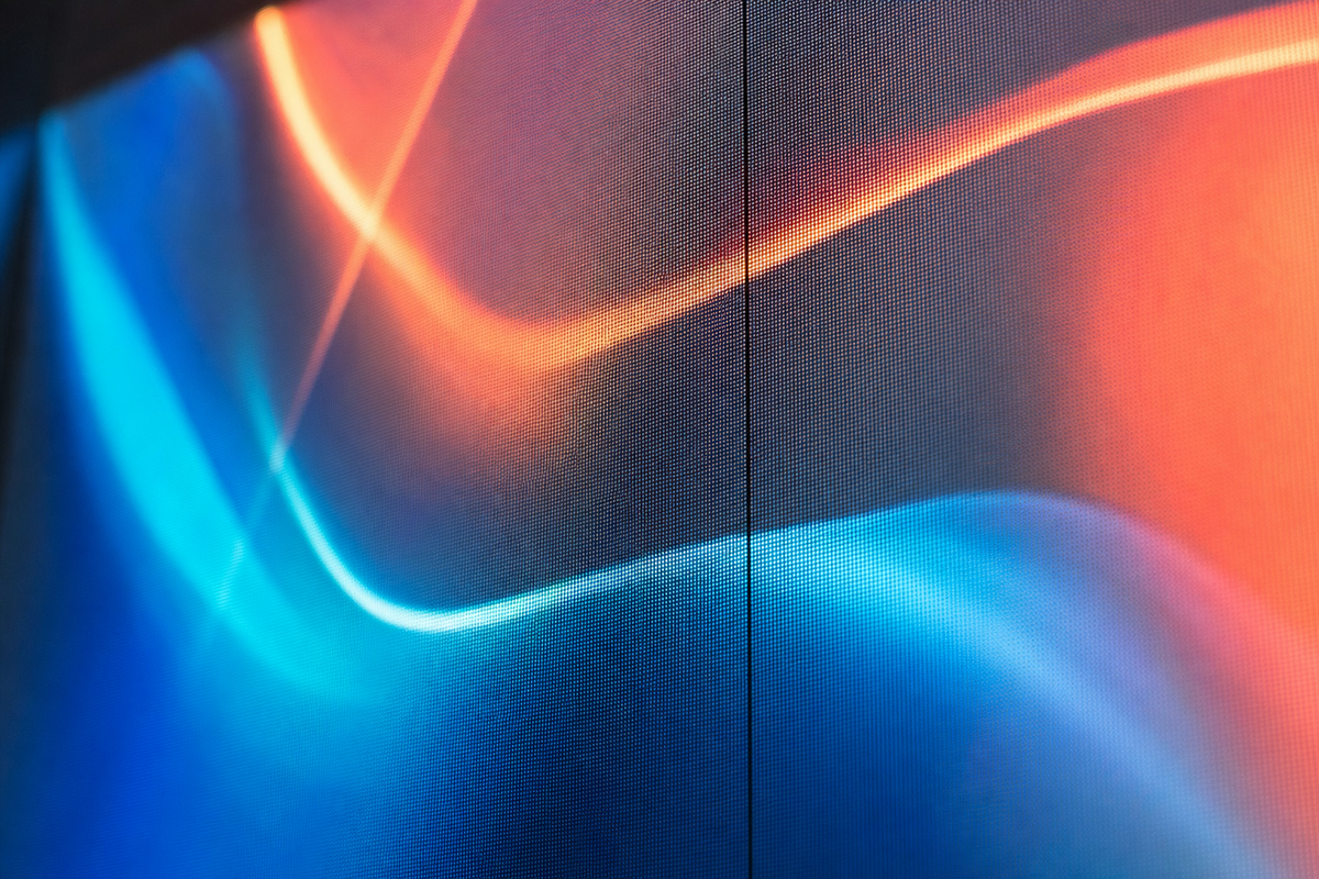 Close-up of P1.8 LED video wall panels showing fine pixel pitch