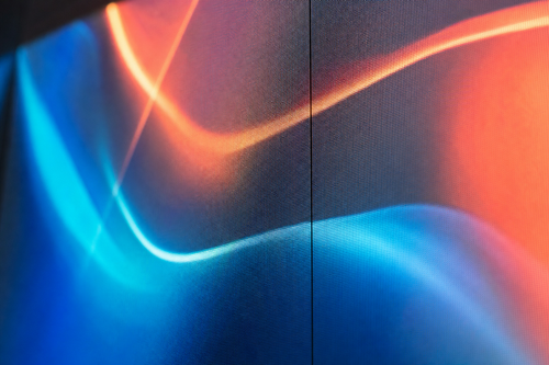 Close-up of P1.8 LED video wall panels showing fine pixel pitch