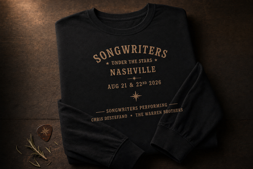 Songwriters Under The Stars Long Sleeve — styled concept flat-lay (AI-generated preview)