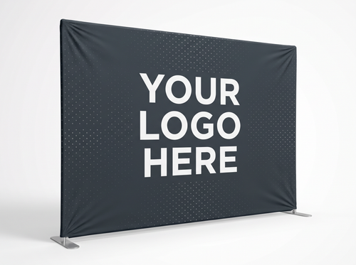 Straight Tension Fabric Display - 10ft (AI concept render, custom logo shown for illustration only)